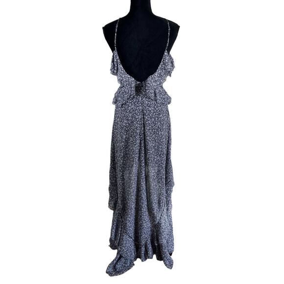 Jonathan Simkhai Silvia Silk Dress Floral Print Crinkled Chiffon High Low Size 2 - Picture 4 of 10